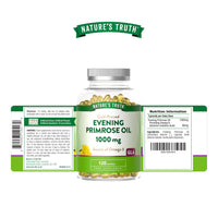 Nature's Truth Evening Primrose Oil 1000mg | 120 Softgel Capsules | High Strength Omega 6 and GLA | Cold-Pressed | Natures Truth
