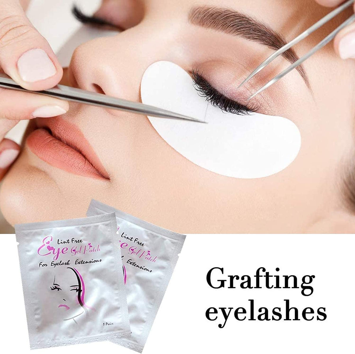 Sunallwell 100 Pairs Eye Lash Pads Eyelash Pads Under Eye Patches Under Eye Pads Under Eye Gel Pads Premium Eye Pads for Eyelash Extensions Pro Salon and Individual Eyelash Extension