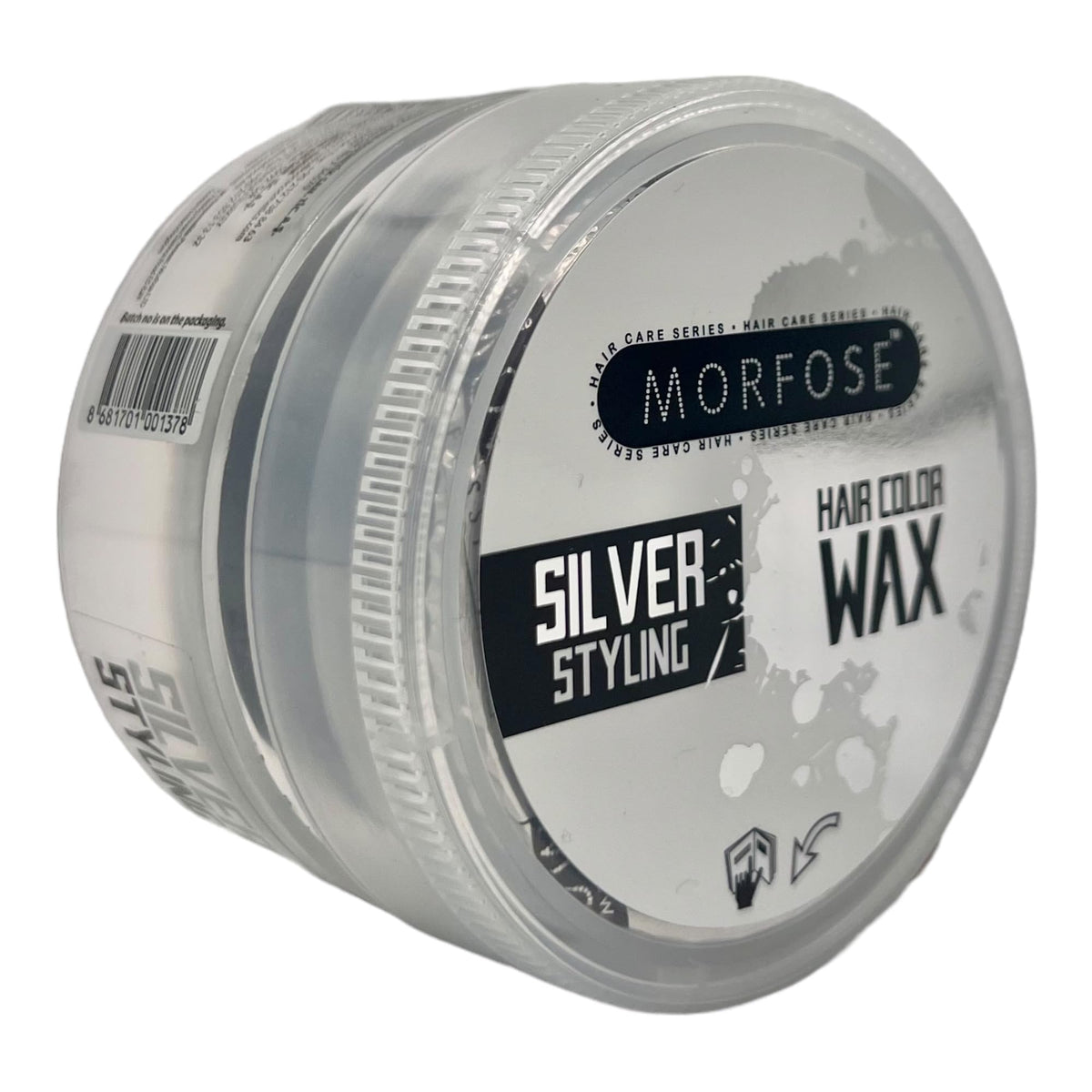 MORFOSE Hair Colour Wax, silver, 100 ml,Temporary Hair Dye Wash In Wash Out, Coloured Hair Wax Kids Instant Styling, Hair Colour Pomade Washable for Men, Women, Party, Cosplay (100 ml, Silver)