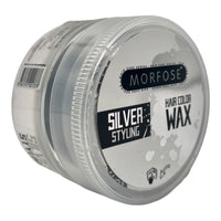 MORFOSE Hair Colour Wax, silver, 100 ml,Temporary Hair Dye Wash In Wash Out, Coloured Hair Wax Kids Instant Styling, Hair Colour Pomade Washable for Men, Women, Party, Cosplay (100 ml, Silver)