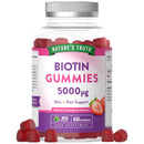 Biotin Gummies 5000mcg | High Strength Vitamin B7 | Natural Strawberry Flavour | 60 Vegan Gummies | Nature's Truth