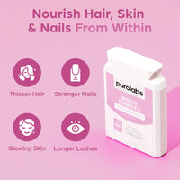 Purolabs Biotin Hair Growth Supplement 10,000μg - Hair Vitamins for Men & Women - Vitamin B7 Tablets for Skin & Nails with Zinc & Selenium - 60 Vegan Capsules - Made in The UK by Purolabs