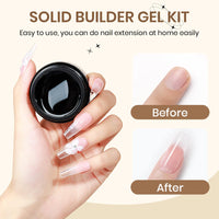 SUPWEE Solid Builder Gel Set for Nails, 2PCS Clear 3D Sculpture Gel Non-Stick Hand Nail Extension for Carving Strengthen Hard Soak Off Salon Home DIY