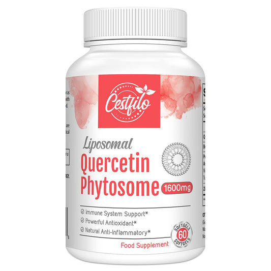 Liposomal Quercetin Phytosome 1600mg Softgels with Bromelain & Vitamin C, Immunity Booster Supplement to Improve Respiratory Health & Immune Defense