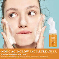 Guegine 2 PCS Turmeric Face Wash with Brush,Brightening Turmeric Facial Cleanser,Gentle Cleanser,Acid Moisturising，Natural Ingredients,Suitable for All Skin Types