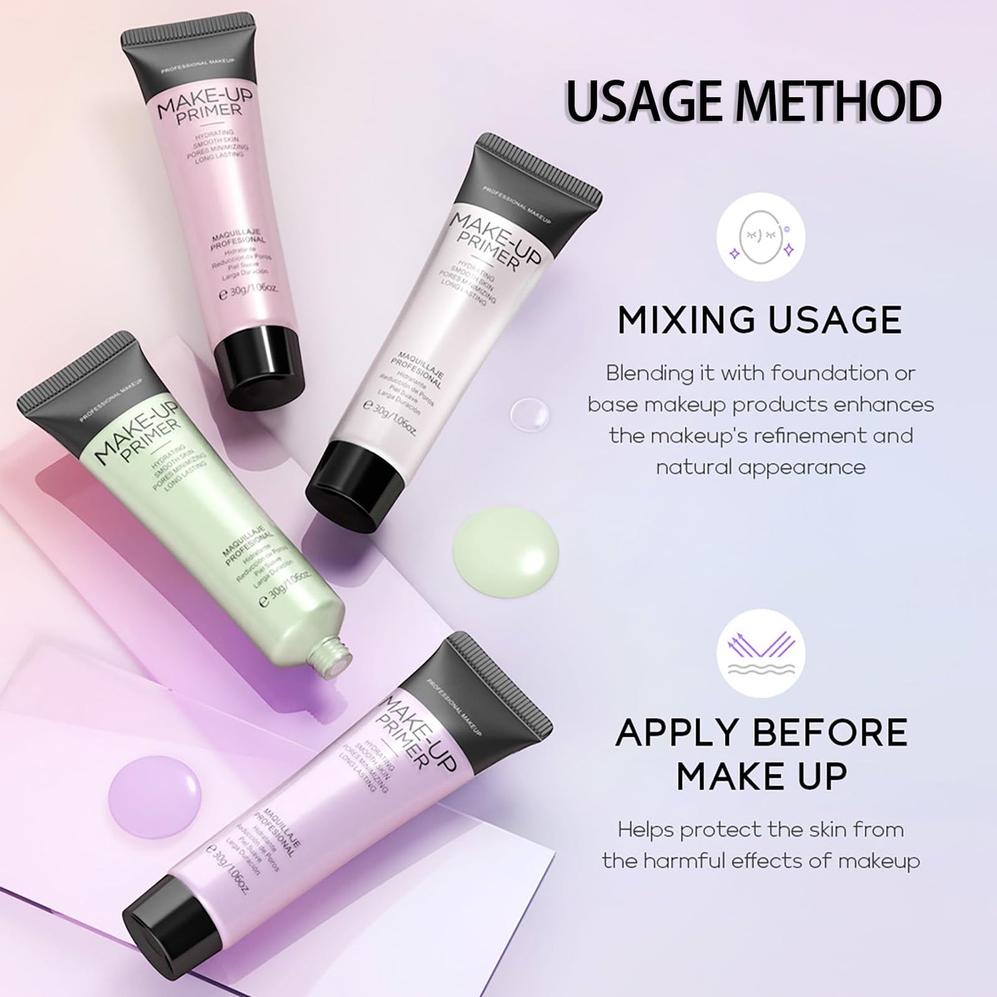 Maggikey Anti-redness Face Primer, Green Colour Corrector, Make Up Primer For Red & Blemished Skin, Pore Minimizer, Balance Skin Tone, Moisturising Foundation Base, Grips Makeup To Last, Hydrating Isolation