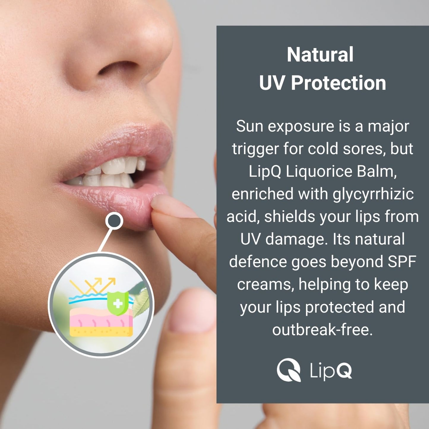 Skin Shop LipQ Liquorice Lip Balm 30g, Daily Care for Cold Sore-Prone Lips