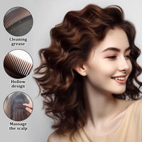 Anmahe 4 PCS Massage Dandruff Comb Remover,2 Brown Hollow Tooth Comb with 2 Orange Scalp Brush,Fine Tooth Comb for Dandruff,Easy to Clean,for Dandruff Removal and Tangled Hair