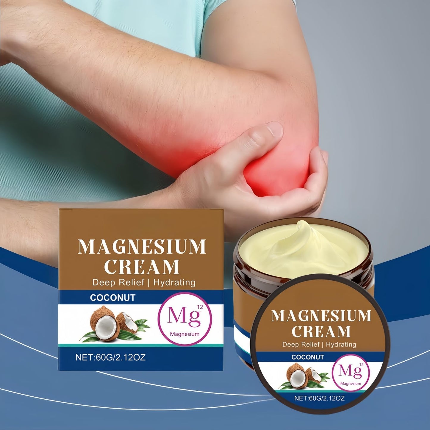 Magnesium Butter Cream for Sleep,Magnesium Cream,Coconut Soothing Relaxing Butters,M/agnesium Soothing Sleep C/ream,M/agnesium Lotion,Moisturizing Body Lotion,Body Calm Moisturing Butter,60g