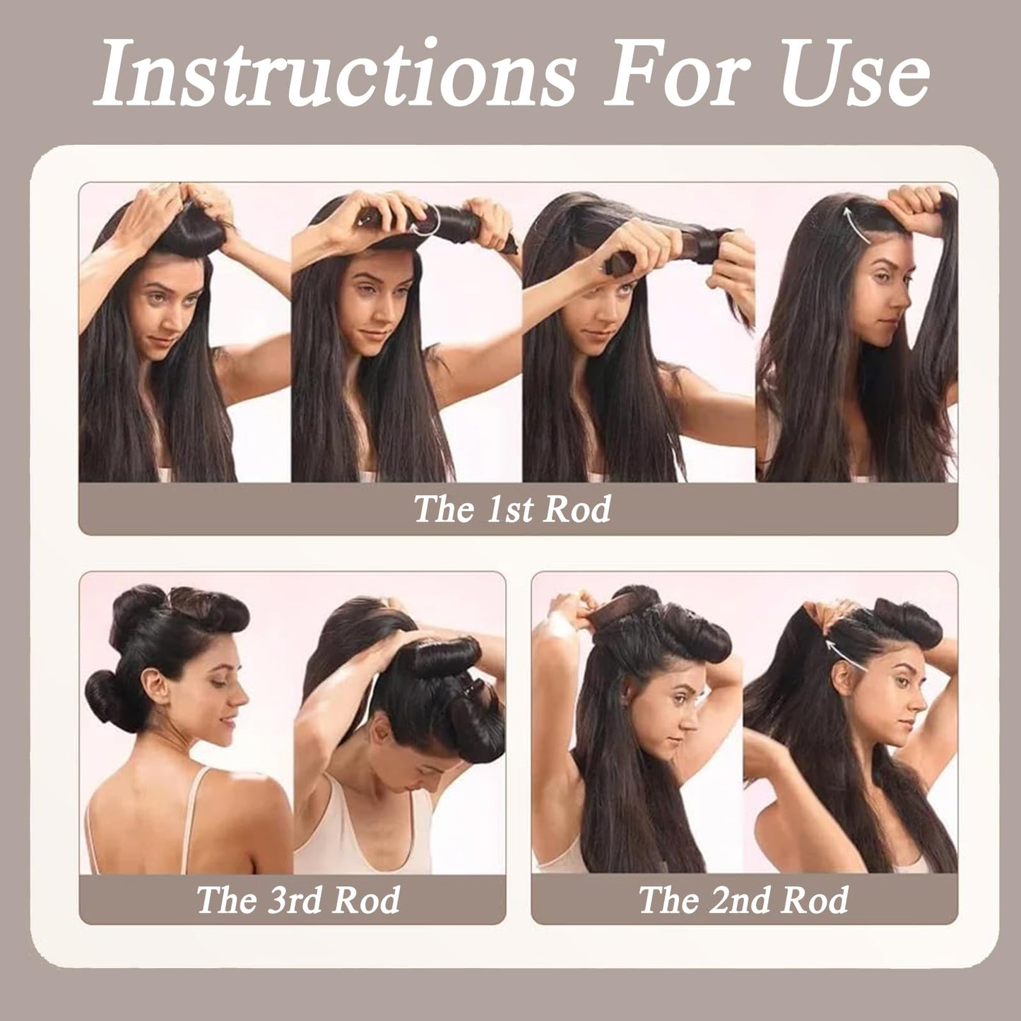 Katslyn 3Pcs Overnight Heatless Curls Blowout Rods,with Square Head Scarf&Hair Bands&Comb,Sleep In Heatless Flexi Curling Rod for Long Medium Hair,No Heat Curls Set for Hair Wrapping Sleeping at Night