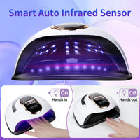 CANVALITE Canvalite UV Nail Lamp 168W Faster Gel Nail Lamp Professional Nail Dryer with Automatic Sensor /4 Timer Settings/LCD Display for Gel Nails Polish Starter Nail Art Tools for Home Salon