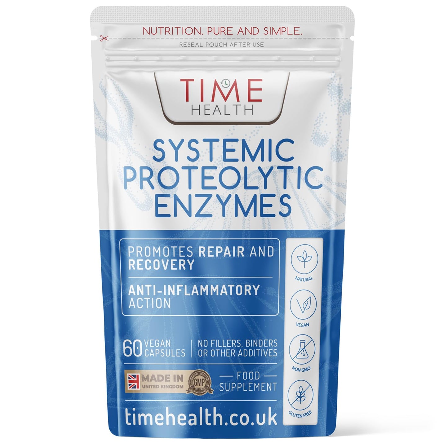 Systemic Proteolytic Enzymes Complex – Repair & Recovery – Mixed Enzyme Formula with Ginger & Ionic Trade Minerals – UK Made – Zero Additives – Pullulan (60 Count (Pack of 1))