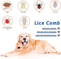 Generic 2 Pack Lice Nit Combs, High Grade Stainless Steel Lice Combs, Reusable Head Lice Treatment Combs with Double Sided Teeth, Lice Eraser Extra Strong Tooth Head Louse Nit Remover Comb for Adults/Pets