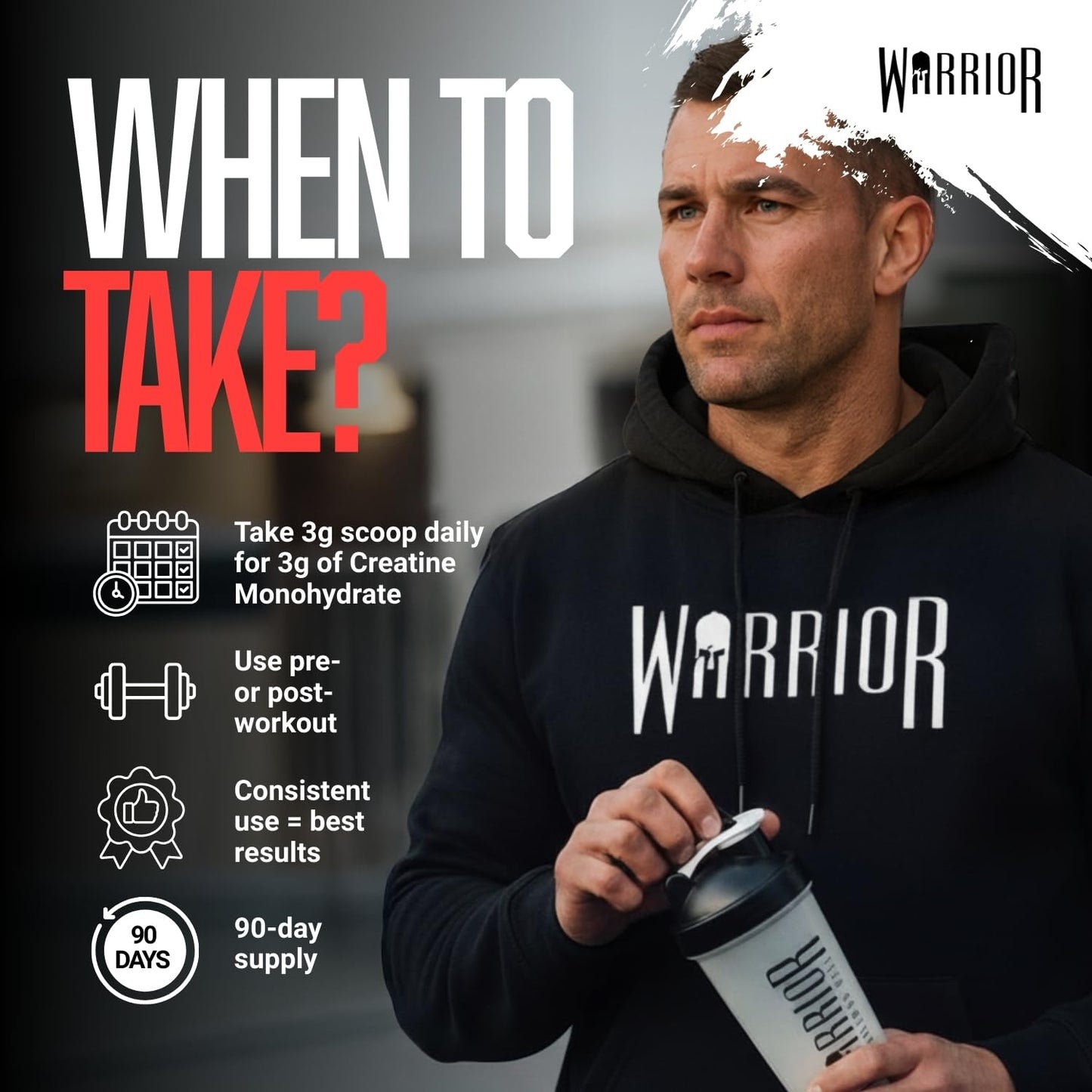 Warrior Flavoured Creatine Monohydrate Powder 300g (90 Servings) – Creatine Powder Drink, Creatine for Performance, Strength & Recovery (Not Creatine Gummies or Tablets) – Savage Strawberry