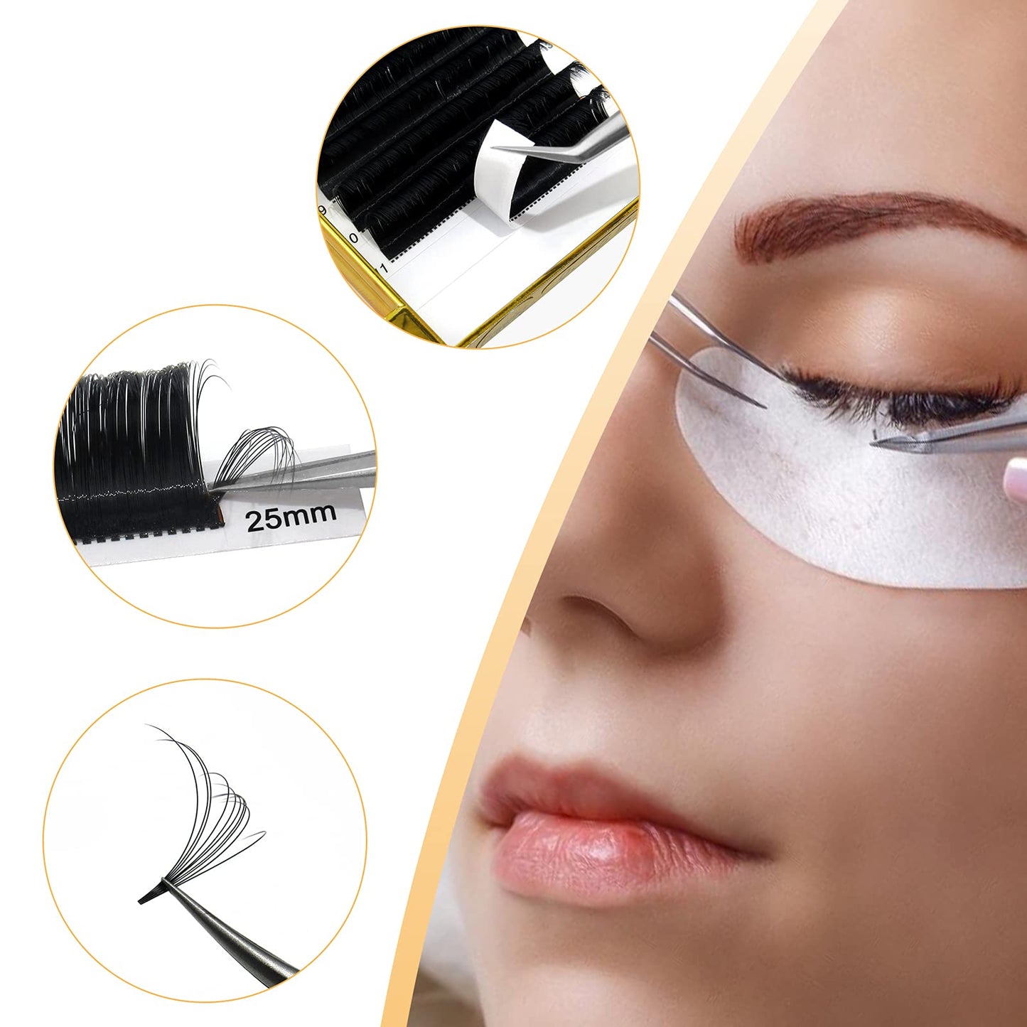 QUEWEL Easy Fan Lashes 0.05D Curl Mix 9-16mm Easy Fan Russian Lashes 2D-20D Volume Lash Extensions Self Fanning Eyelash Extensions Volume Automatic Blooming (0.05D Mix 9-16)