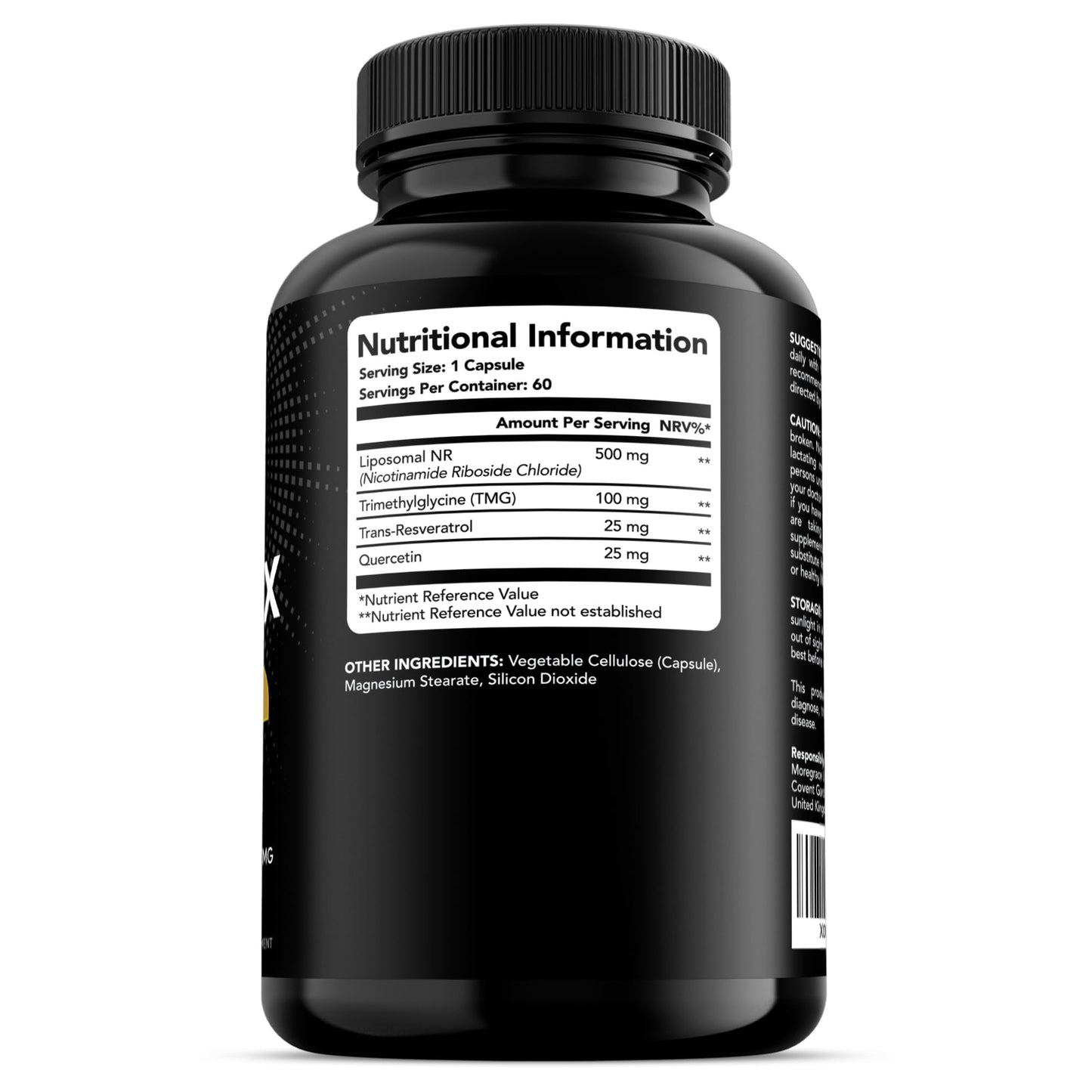 Goodvita Nicotinamide Riboside NR Supplement (4 in 1 Complex) 60 Caps, 2 Months Supply | UK Made | Boost NAD+ Anti-Aging | TMG Resveratrol Quercetin | Liposomal Highest Bioavailability