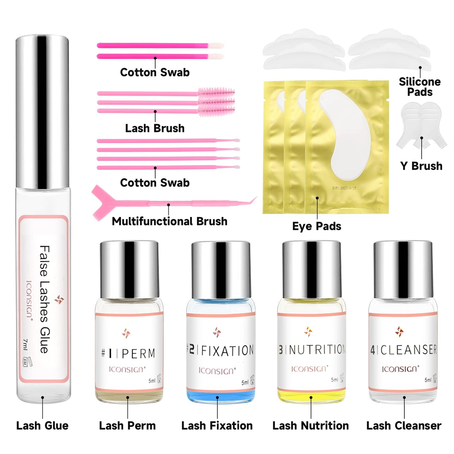 RONKIE Lash Lift Kit - Eyelash Perm Kit - Professional Eyelash Curling Set - Glue Upgraded Version - Semi-Permanent Curling Perming Wave Suitable for Salon at Home (White)