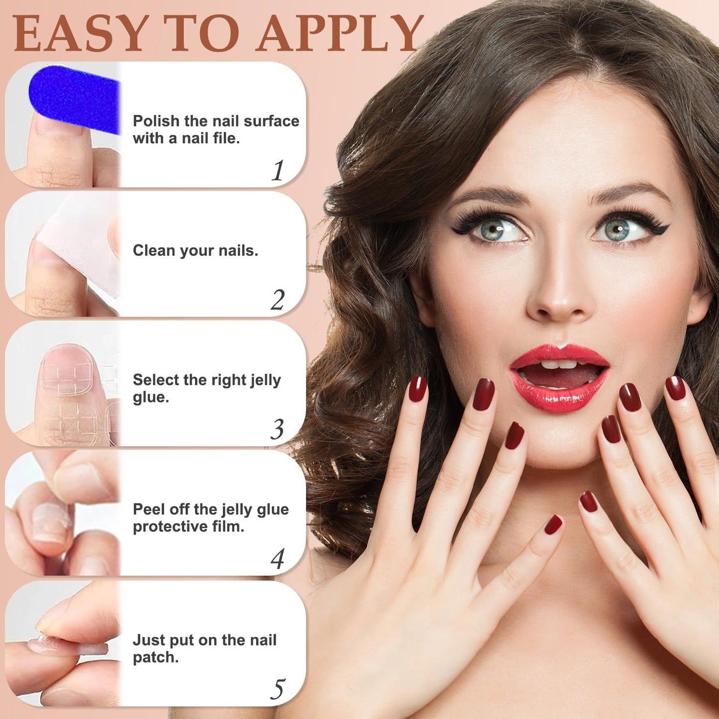 Viugex 24Pcs Press on Nails Medium Almond, Nude Pearlescent False Nails, Glossy Solid Soft Gel Fake Nails Set, Ballerina Glitter Glue on Nail, Natural Removable Acrylic Stick on Nail for Women Girls