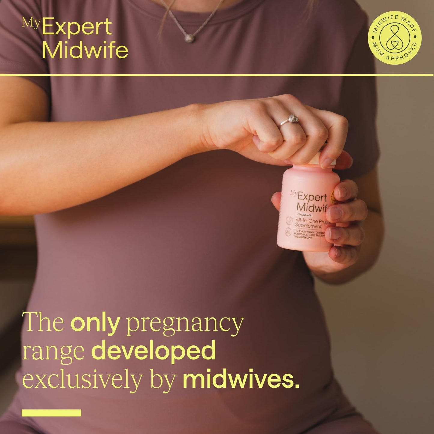 My Expert Midwife All in One Pre-Conception & Pregnancy Women's Vegan Supplements, 12 Essential Prenatal Vitamins & Minerals, 60 Capsules, 2 Months Supply