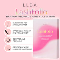 LLBA LashFolio Narrow Promade Fans | Handmade Volume Eyelashes | Multi Selections 5D~10D | C CC D Curl | Thickness 0.03~0.07mm | 8-15mm Length | Long Lasting & Easy Application (5D-0.07 C 8mm-15mm)
