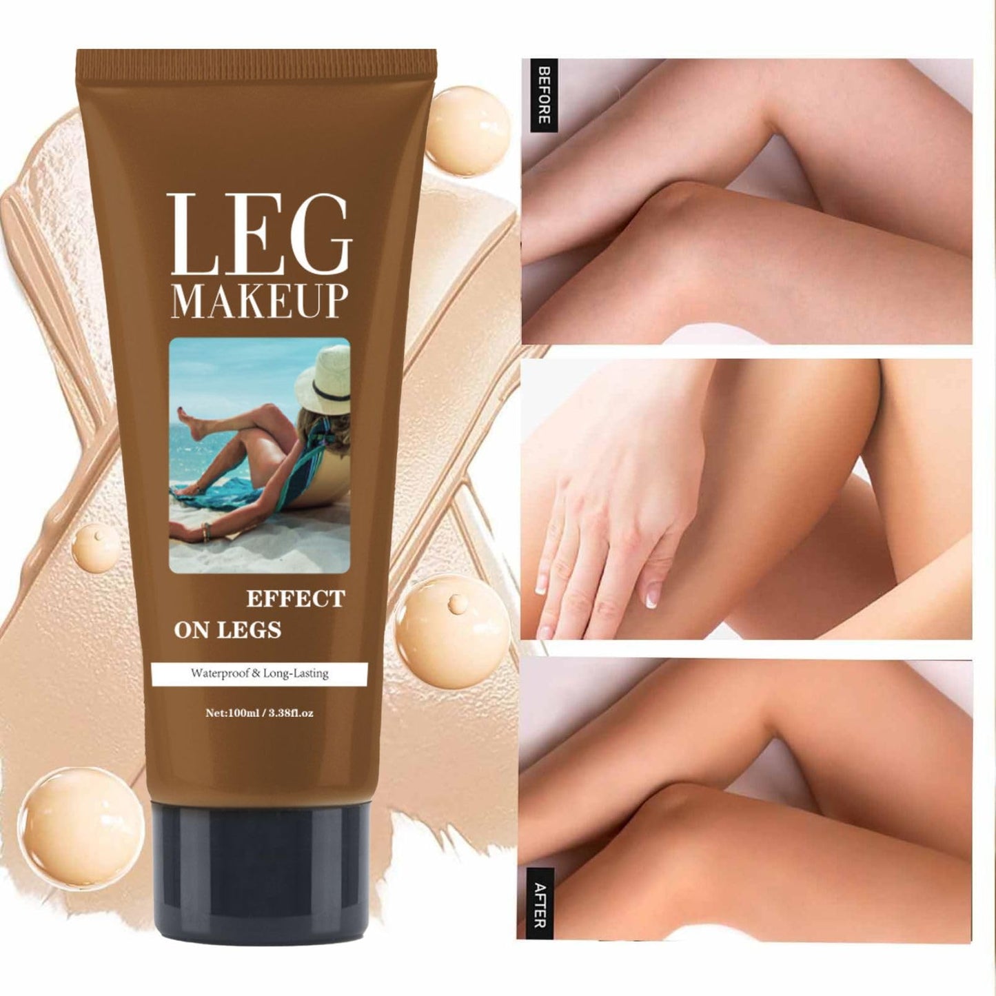 SHEBEEDO Waterproof No Transfer Leg Makeup Full Coverage,Concealer for Varicose Veins, Scars & Tattoos Cover Up,Long Lasting on Mature Skin & Dark Skin Tones,Self Tan Legs Lotion