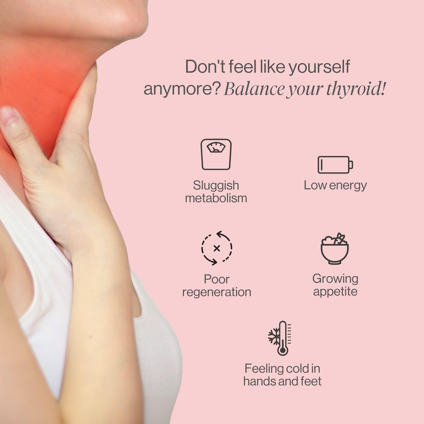 Thyroid Support Supplement, L tyrosine, Iodine, Selenium, Holy Basil, Schisandra, Zinc, Magnesium, 120 Capsules for Hormone Balance, Thyroid Balance by Tummy Tox