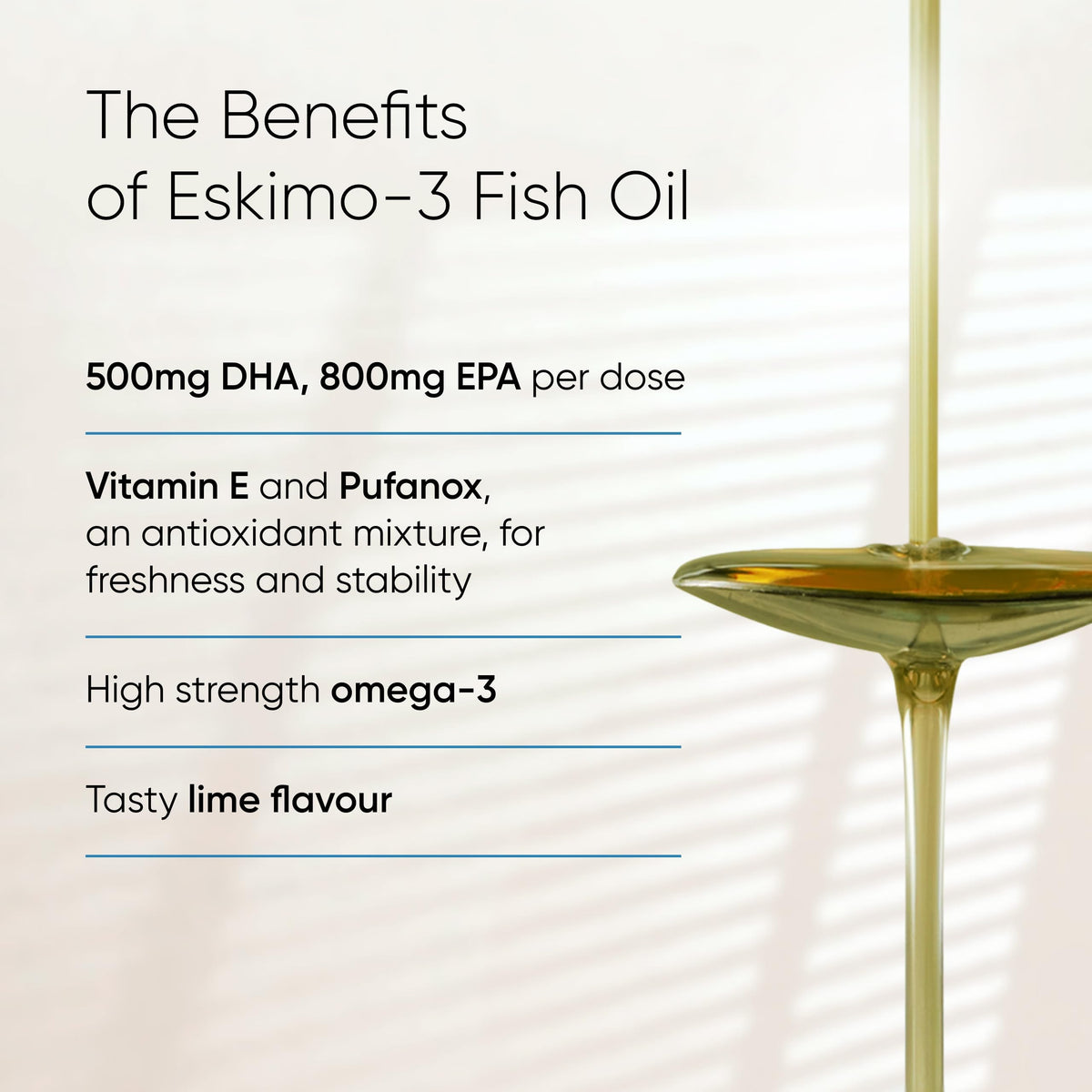 Eskimo-3 Fish Oil Liquid by Metagenics - Source of Omega-3 and Essential Fatty Acids EPA & DHA - Lime, 210ml