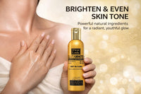 FIRST LADY GLUTAWHITE First Lady Glutawhite Gold Body Oil 200ml – Brightening Body Oil with Glutathione, Licorice Root & Vitamin E, Hydrating Skin Oil with Papaya, Carrot, Goat Milk & Bearberry