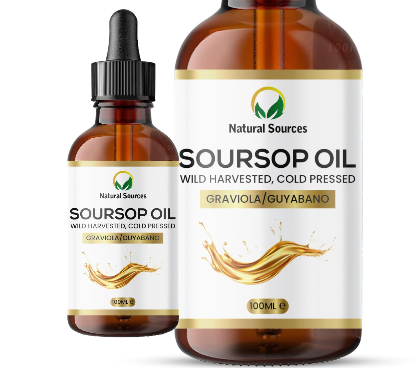 Natural Sources Premium Natural Soursop Oil - Huge 100ml - Cold Pressed/Unrefined -UK poduced-Organically & Ethically sourced from South America - No added ingredients or dilutions. MHRA Certified & Vegan