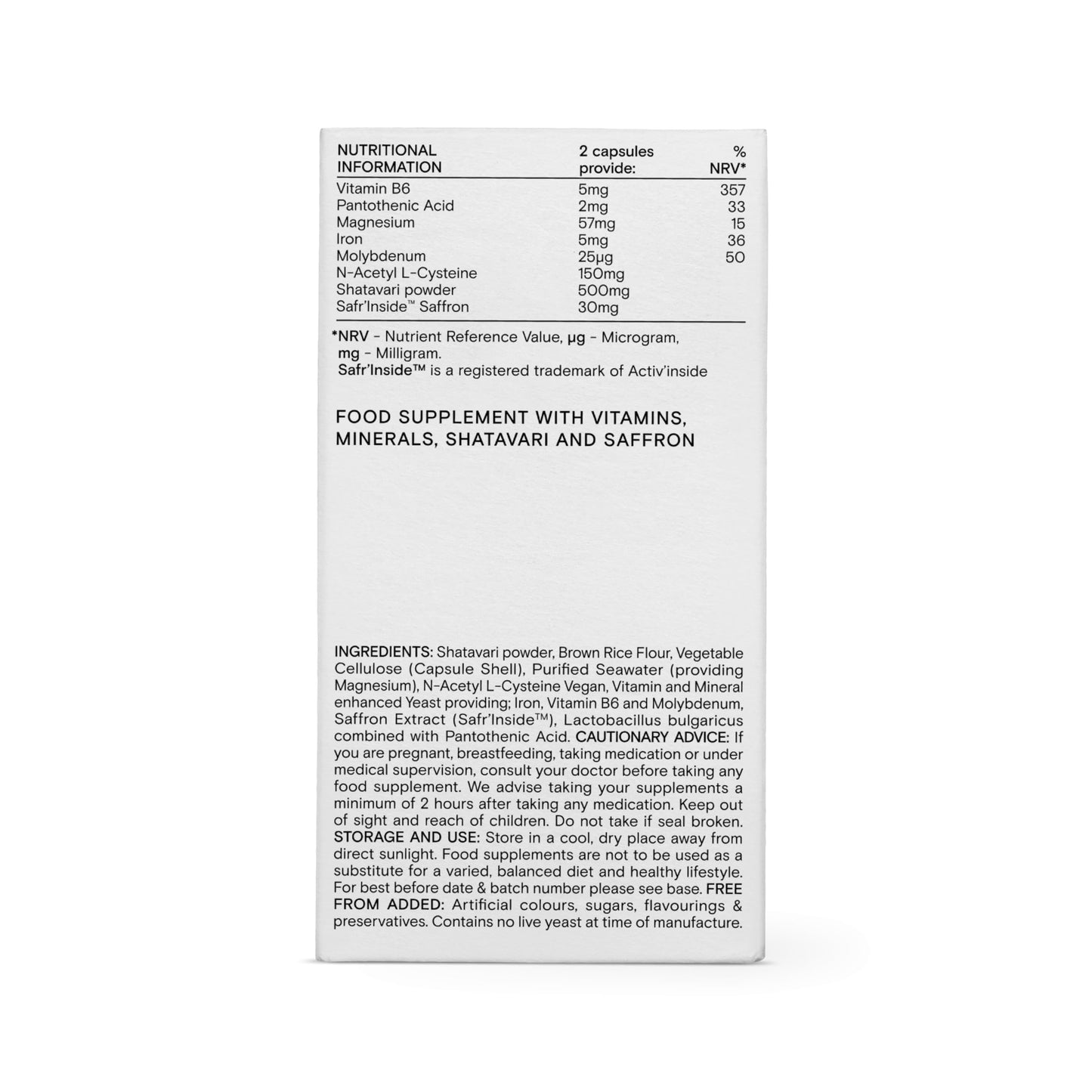 Wild Nutrition WILD NUTRITION Food-Grown Perimenopause Complex | Perimenopause Supplements to Support Hormone Balance for Women | Shatavari & Saffron Supplement to Support Mind, Body and Mood | 60 Capsules