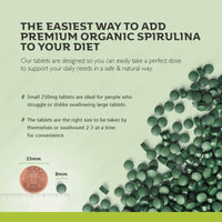 Organic Spirulina Tablets 1000 Easy to Swallow Tablets - 100% Pure Certified Organic Tablets Rich in Essential Vitamins & Minerals by Inner Vitality