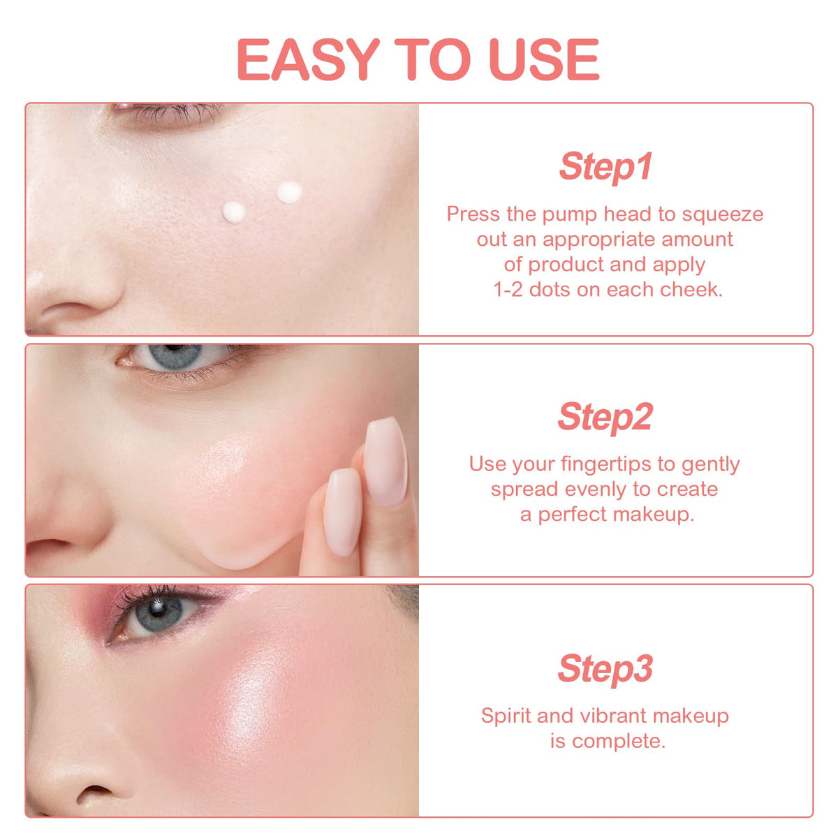 DRTRU 2Pcs TLM Blush Colour Changing, All Day Flawless Color Changing Blush,TLM Temperature Changing Liquid Blush for Mature Skin,Long Lasting Waterproof Blush for Face Makeup