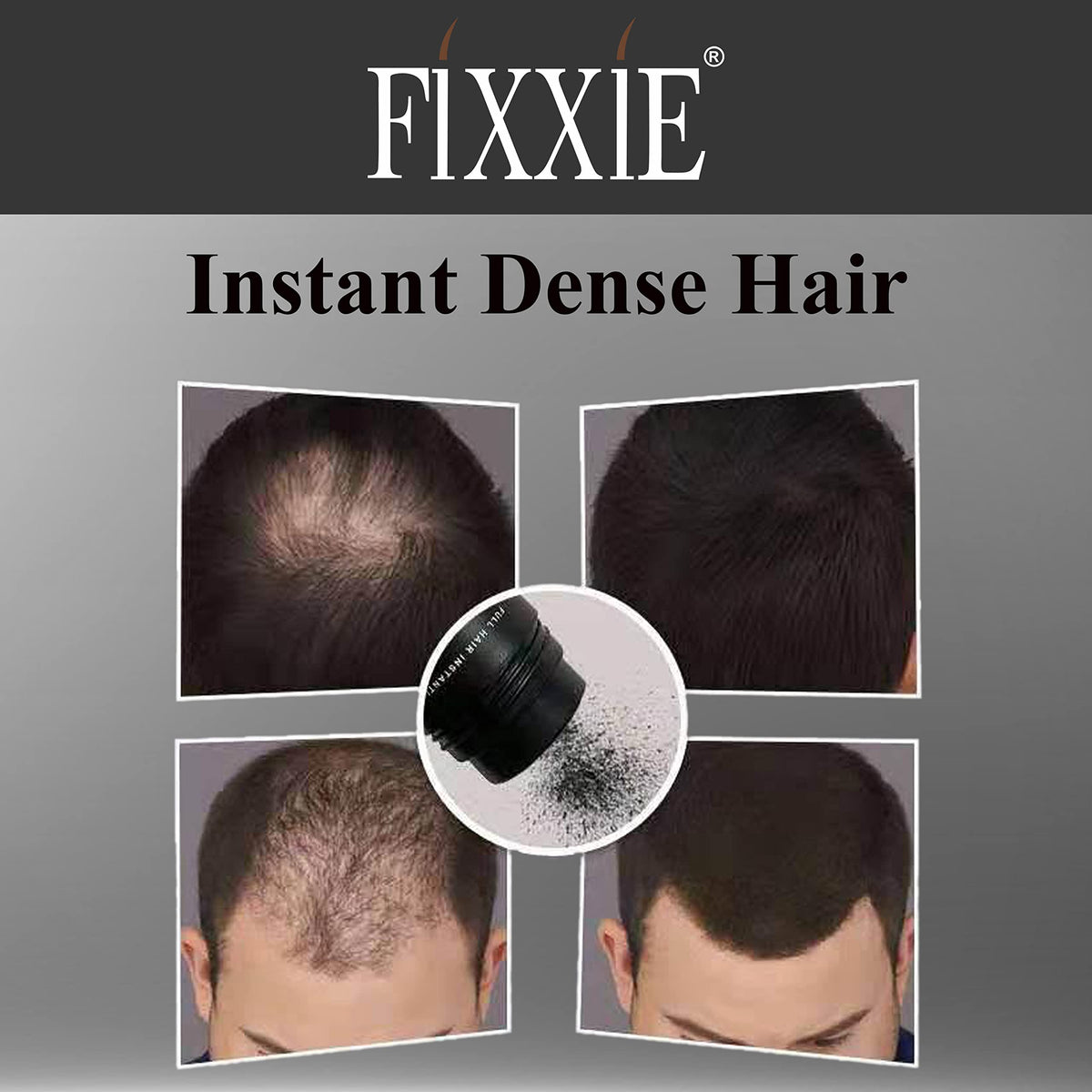 FIXXIE, fixxie Hair Fibres with Applicator + Comb, 82.5g Natural Keratin Hair Thickening Fibers for Thinning Hair, Hair Thickener For Women & Men, 27.5g X 3 Bottles (Pack of 3, Black)