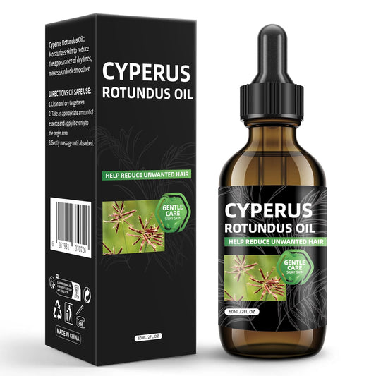 Aiorddl Cyperus Rotundus Oil for Hair Removal, 60ml Natural Cyperus Rotundus Oil with Vitamin E - Reduces Unwanted Hair Growth for Body, Shrinks Pores, Moisturizing & Soothing for All Skin Types