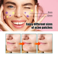 DERDOUT 1 Acne Patch Star, Tea Tree Oil Spot Sticker, Water Colloidal Patch for Acne, Flaws, and Facial Acne (112 dots, 8mm and 12mm)