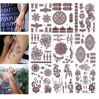 Bettinay 9PCS Mehndi Stickers for Hands, Women Girls Temporary Henna stencils sticker