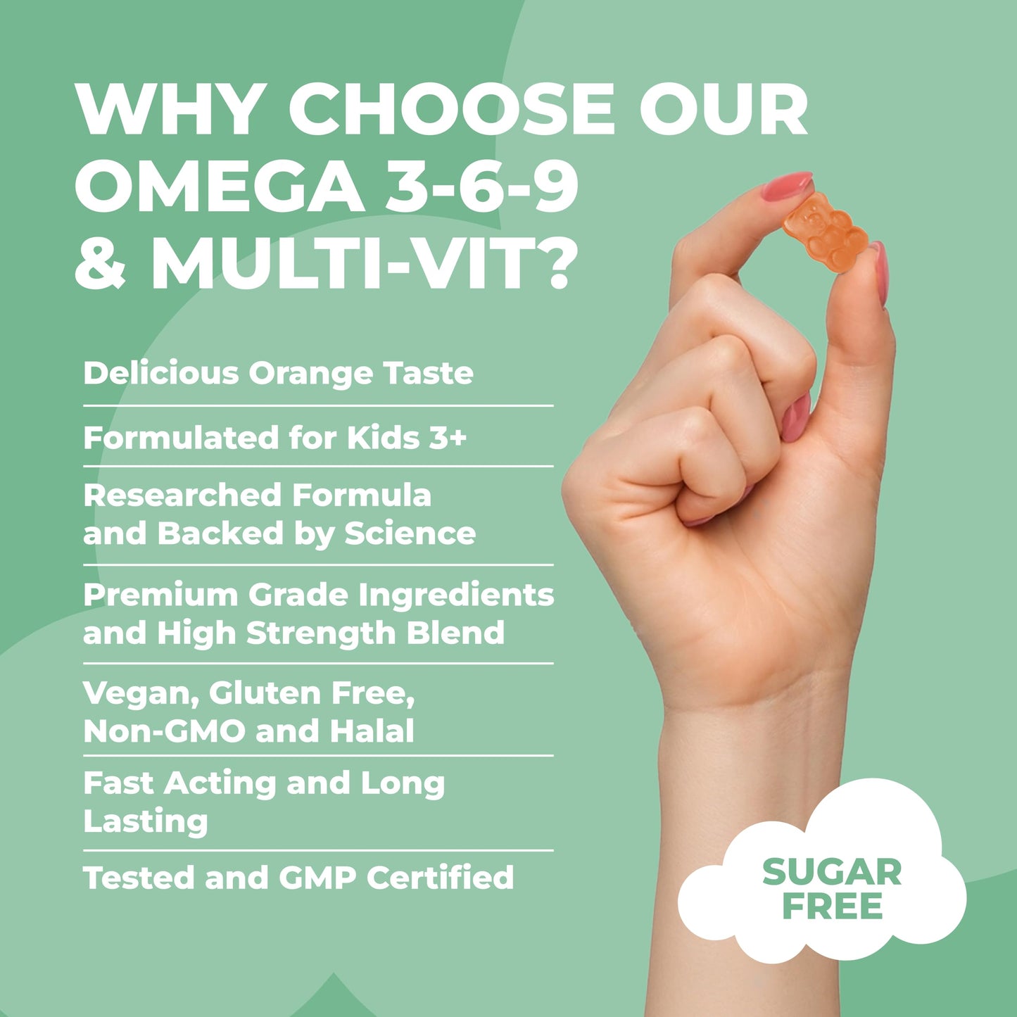 8 Hour Sleepwell Kids Omega 3, 6 & 9 Gummies – Vegan, Sugar & Gluten-Free | Plant-Based Omega with 8 Essential Vitamins | Chewable Multivitamin for Kids, Tasty Alternative to Fish Oil | 1 Month Supply