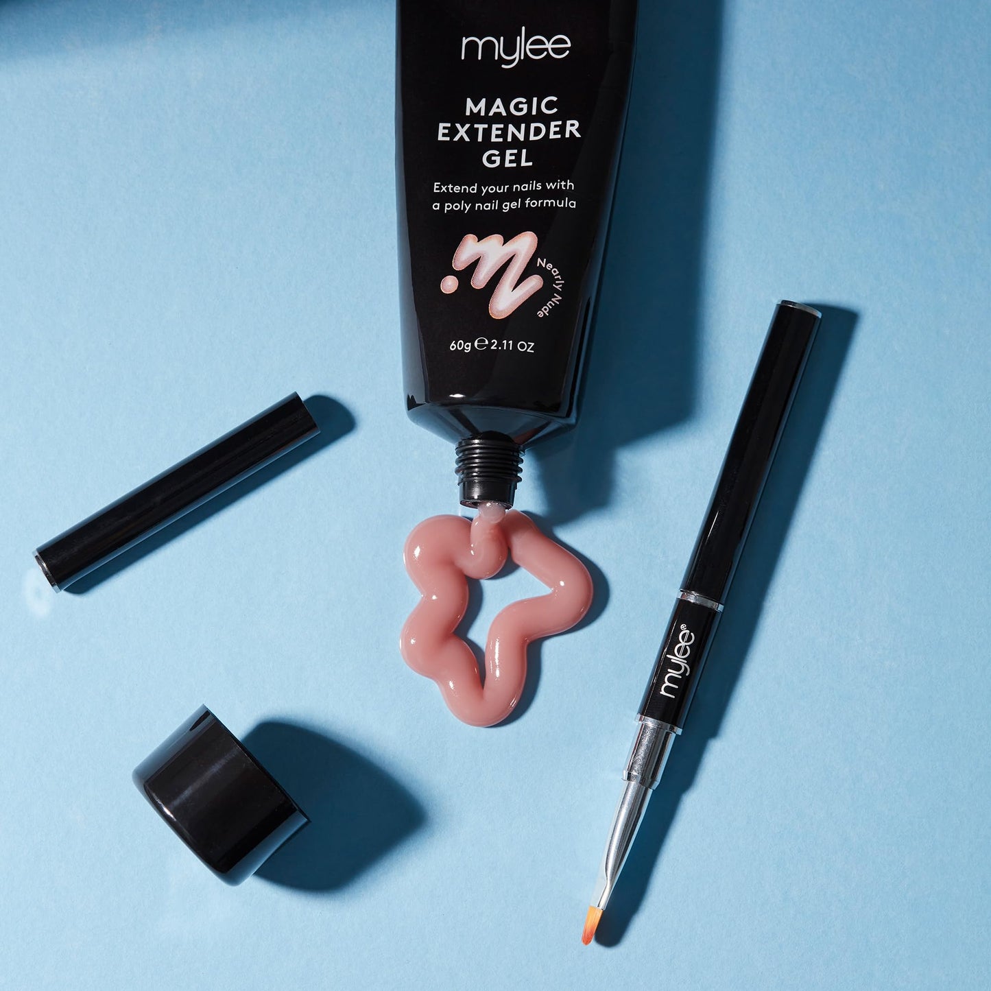 MYLEE Mylee Magic Extender Gel [Nearly Nude] – Long Lasting Wear, Natural Look, Nail Extension Gel, for Beginners & Salon Professionals, Acrylic Nail Thickening Builder Gel, Nail Art - 60 Gram Tube