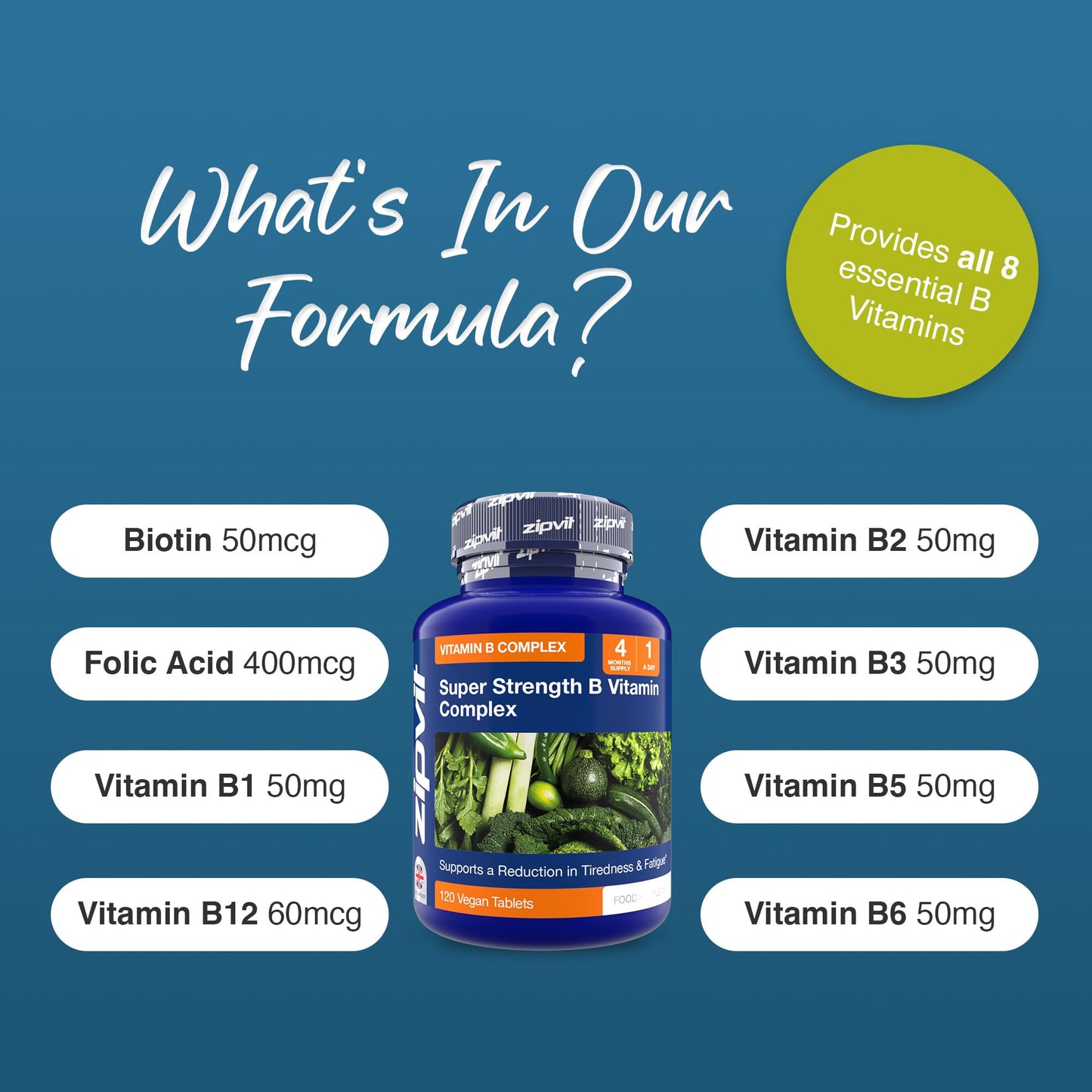 Zipvit High Strength Vitamin B Complex, 8 Vitamins Plus Inositol & Choline