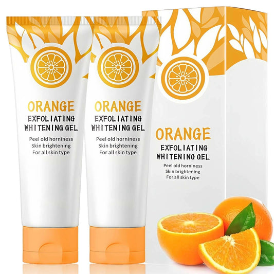 EliiSkinn 2PCS Orange Exfoliating Gel - Deep Cleansing Scrub for Face & Body, Gentle Radiant Skin Exfoliator with Natural Orange Bubble Formula
