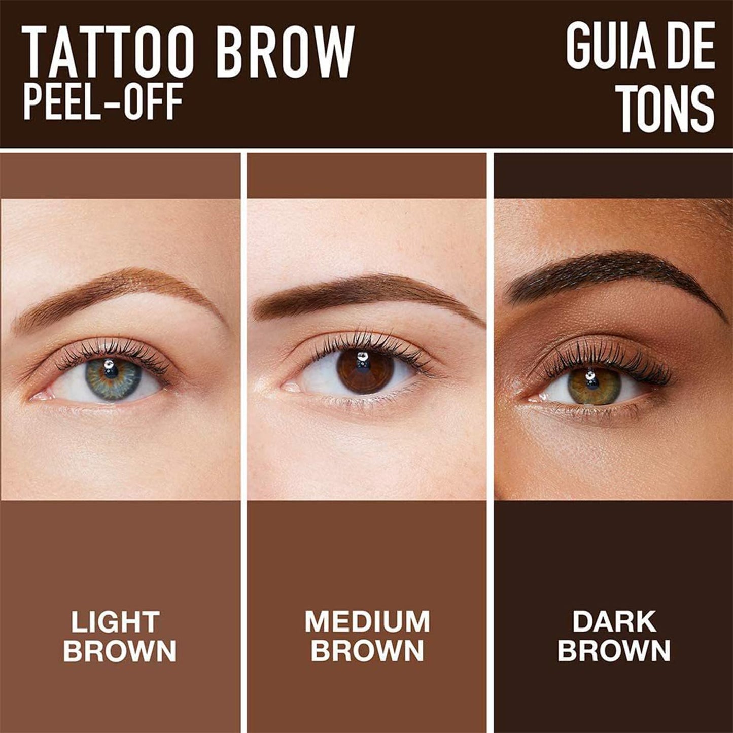 SHEBEEDO Eyebrow Tint Tattoo Peel Off Eyebrow Gel Semi-Permanent Colour Brow Tattoo Gel Waterproof Peel Off Eyebrow Gel, Lasts Up to 3 Days Makeup, Tattoo Brow Tint Suitable for All Brow Shapes(Light Brown)