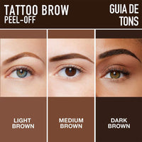 SHEBEEDO Eyebrow Tint Tattoo Peel Off Eyebrow Gel Semi-Permanent Colour Brow Tattoo Gel Waterproof Peel Off Eyebrow Gel, Lasts Up to 3 Days Makeup, Tattoo Brow Tint Suitable for All Brow Shapes(Light Brown)