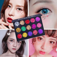 Mysense 30 Colors Glitter Eyeshadow Palette,Party Diamond Pressed Pighmented Mineral Ultra Makeup Shimmer Sequined Palette,Long Lasting Waterproof Eye Shadow Power (2 pcs)