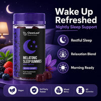 HILLTEN HEALTH Twin Pack Natural Sleep Support Gummies for Adults - Formula for Restful Nights, Sleep Gummies Promoting Natural Sleep Production, Promotes Healthy Sleep Patterns, 60 Count