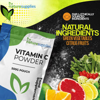 naturesupplies Vitamin C Powder 500g Ascorbic Acid UK Non GMO - Pharmaceutical Grade, Highly Concentrated No Chemicals in Our Supplements - Suitable for Vegans - Naturesupplies…