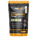 Vitamin D 1000iu (25mcg) 365 Vegan Tablets | 1 Year Supply for Maintenance of Healthy Immune System, Muscles, Bones & Teeth Vitamin D3 Cholecalciferol Made in The UK by PROELITE