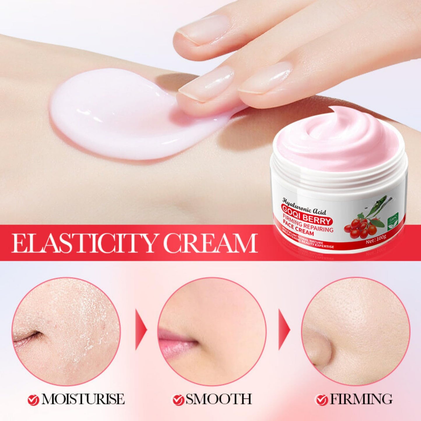 Go-ji Berry Facial Cream - Face Moisturiser - Goji Berry Face Cream For Women - Skin Tightening Cream For Face - Anti Wrinkle & Aging Cream Repair Skin Barrier - Smooth,Hydrate Skin Day Cream 100g