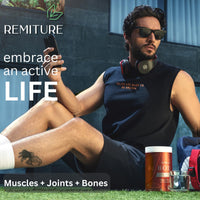 REMITURE Bovine Collagen Powder 15000mg Type 1 & 3 Unflavoured| Grass Fed Hydrolysed Protein Peptides for Women & Men 18 Amino Acids | Kosher and Halal | Muscles Healthy Skin Hair Nails Joints Gut