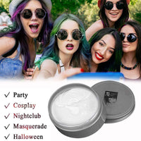 HTRUIYATY Temporary Hair Color Wax Hair Paint Wax for Natural Hair Washes Out in 1 Wash Session Apply to Party Cosplay Halloween-White