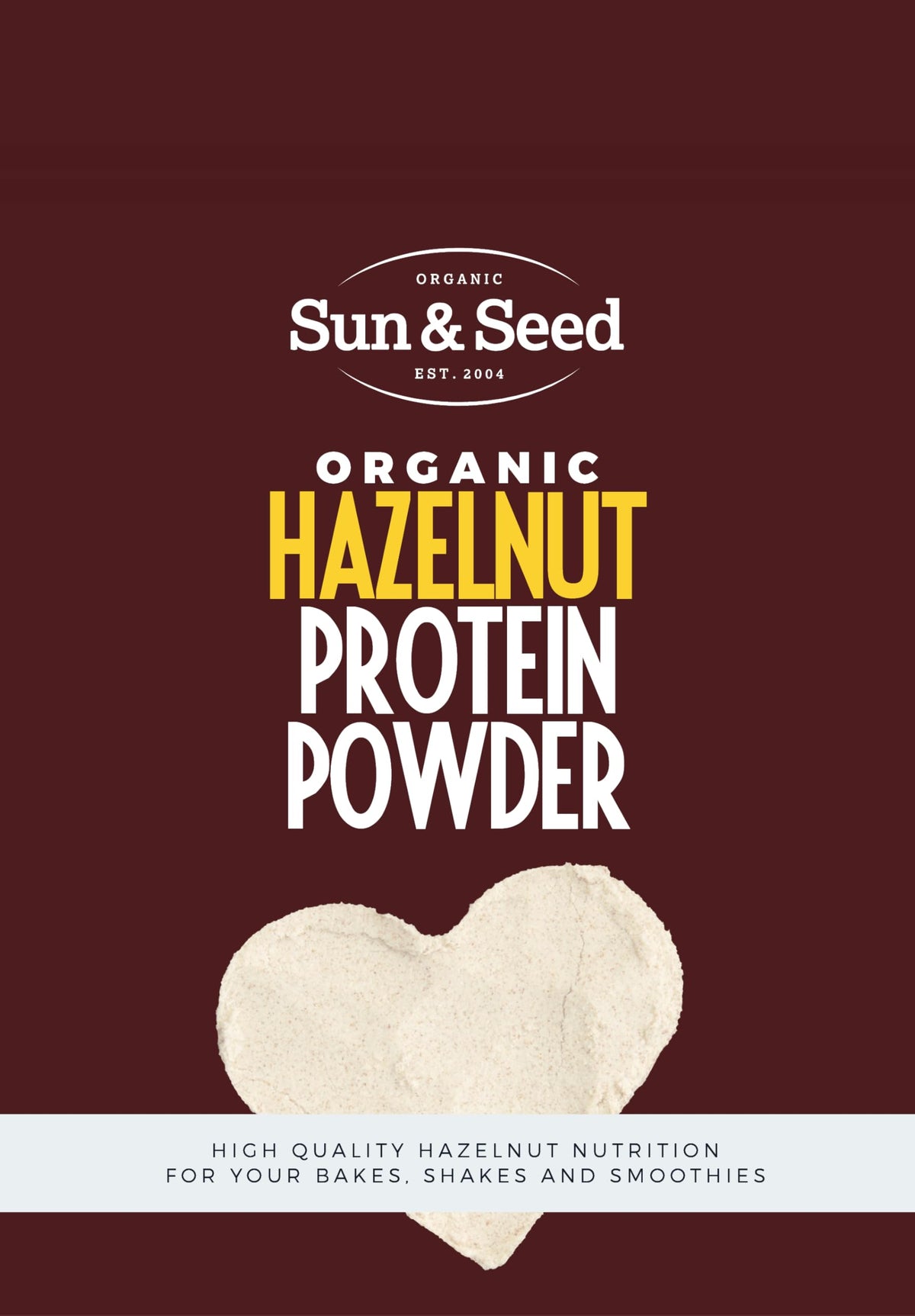 Sun & Seed Organic Hazelnut Protein Powder 300g – Cold-Pressed & Stone-Ground – High Protein, High Fibre, Low Fat – Rich in Vitamin E, Manganese & Copper – Vegan, Gluten-Free – Baking & Smoothies